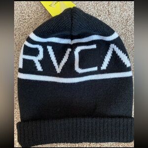 NWT MENS RVCA BLACK BEANIE HAT ONE SIZE